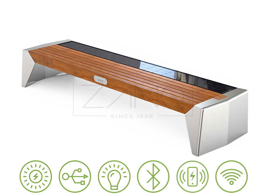 Photon solar bench 02.409.3 | stainless steel