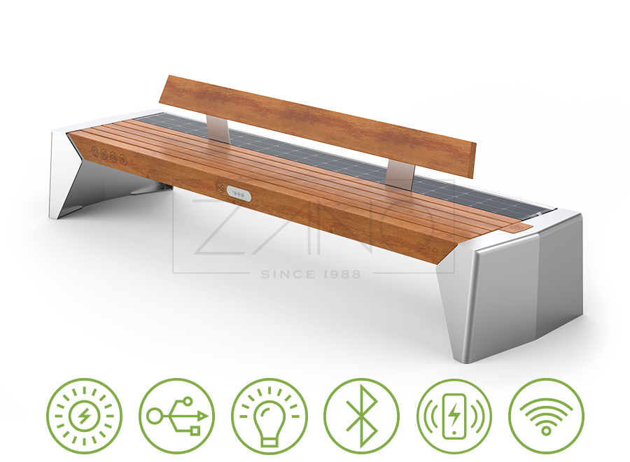 Photon solar bench 02.009.3 | stainless steel