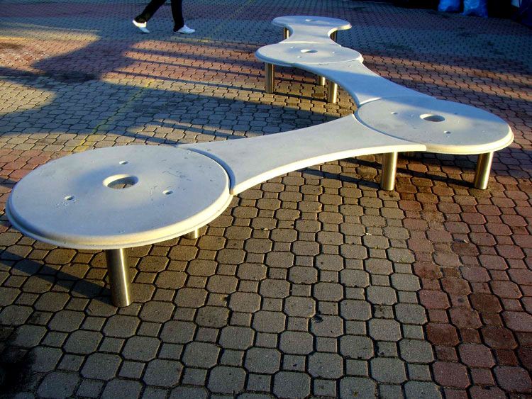 groove bench, modular, modern, inventive