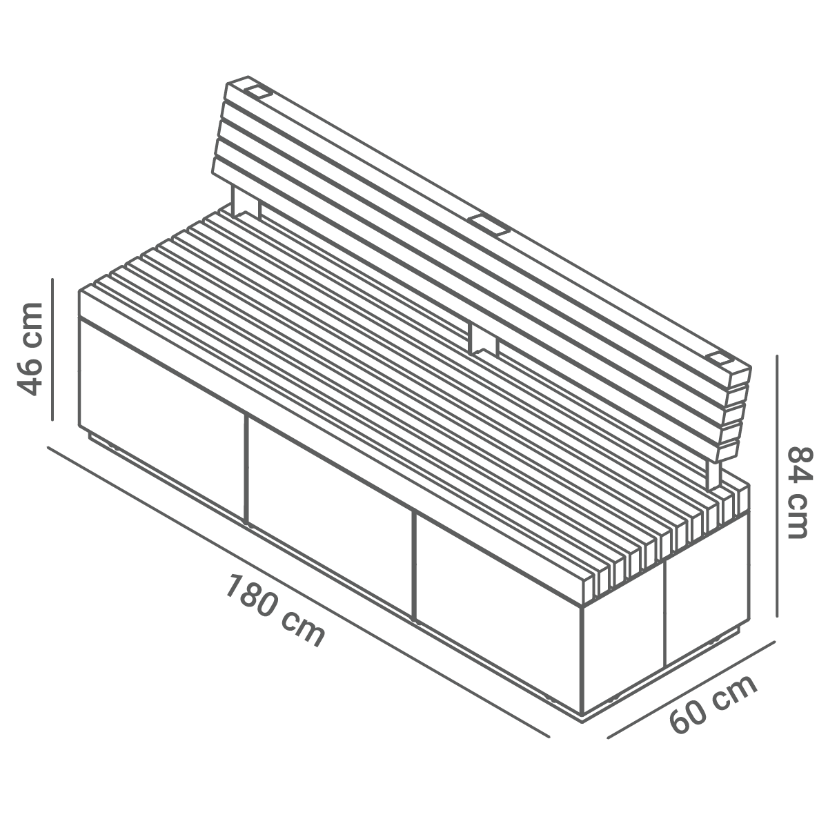 Quadro bench 02.076 | dimensions