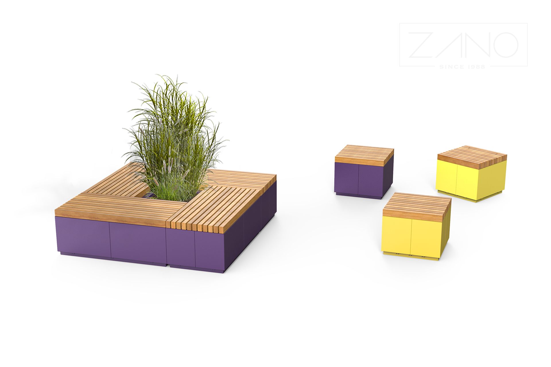 Modern free-standing urban furniture