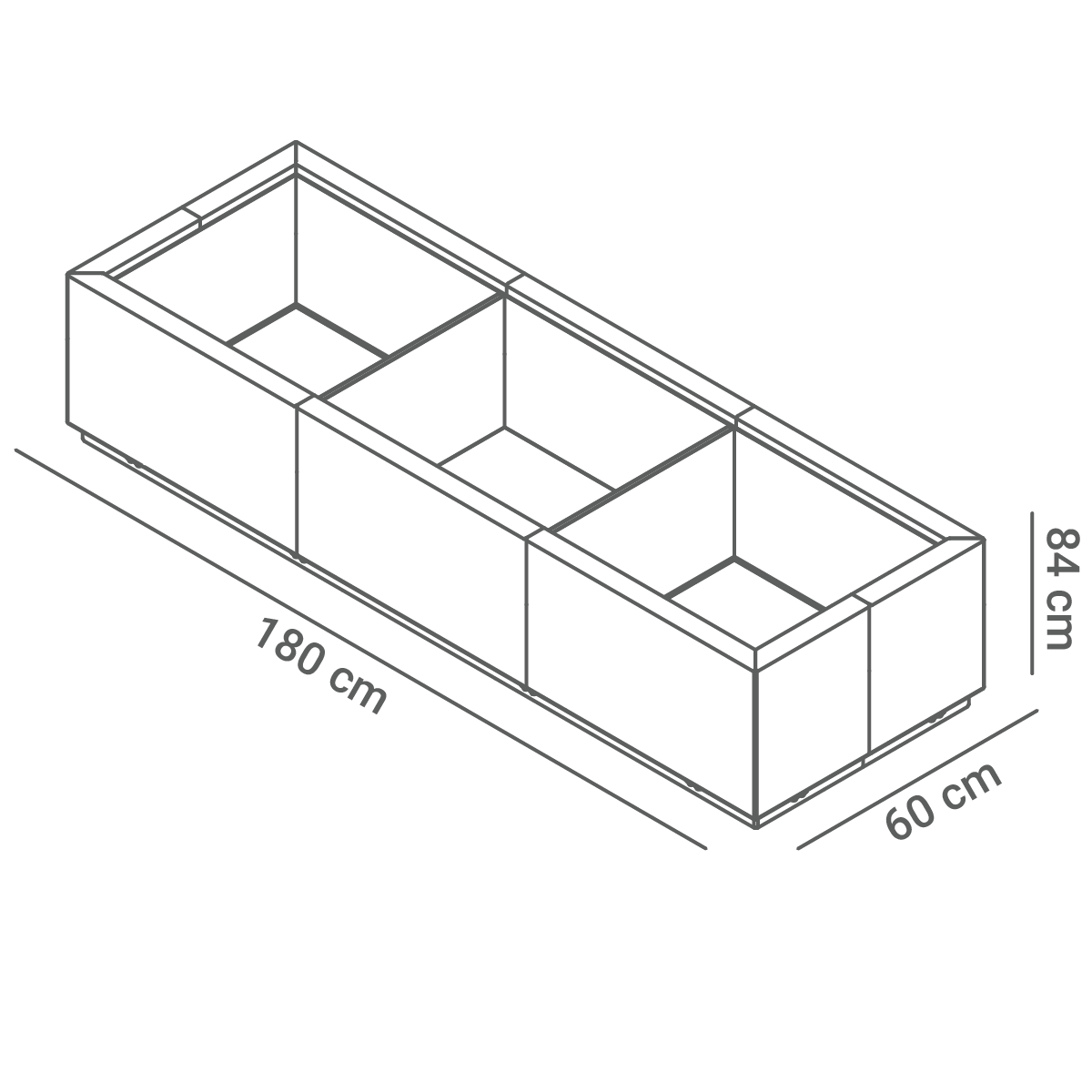 Flower pot Quadro 06.076.L dimensions