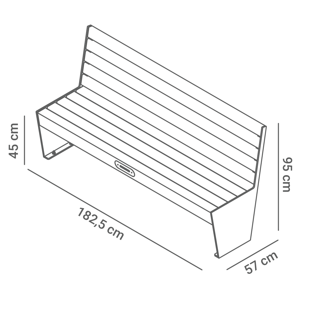 Simple bench 02.024.2 dimensions