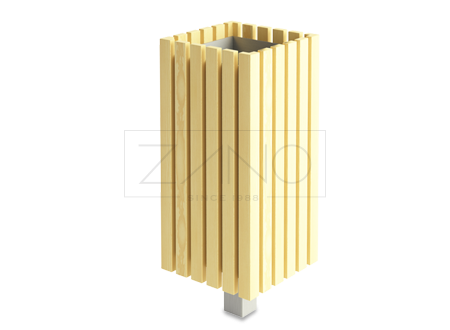 steel wooden wastebasket