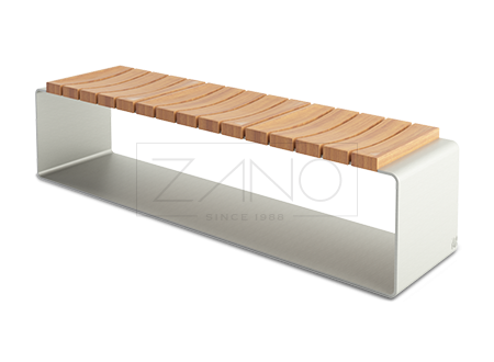 Modern and timeless Clipo wooden bench with steel structure