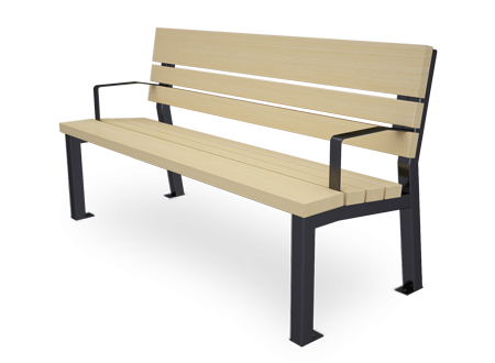 Valencia metal bench with armrests