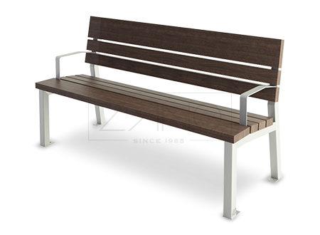 Stainless Valencia Bench with Armrests