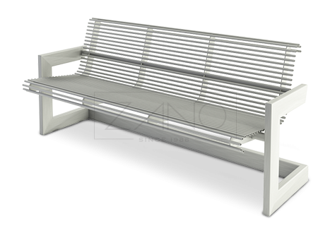 modern bench made of steel pipes