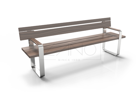 Modern bench with backrest