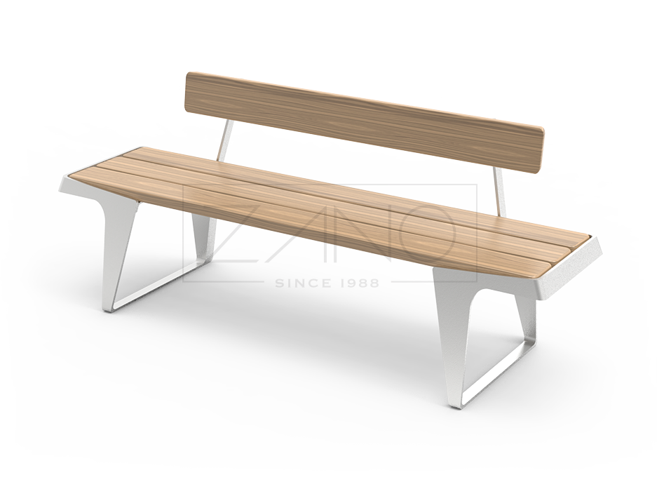 Minimalist stainless steel city bench