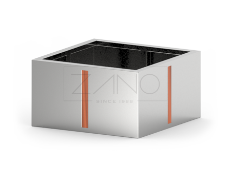 Stylish stainless steel urban pot from the ZANO urban furniture collection