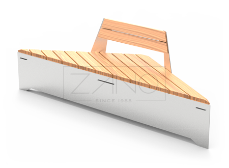 Modular bench with backrest stainless steel