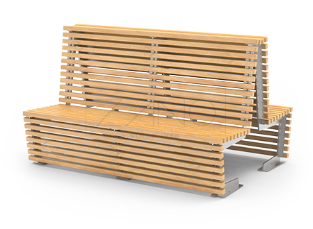 Modular stainless steel benches in double variant