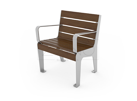 Stainless steel and wood city armchair