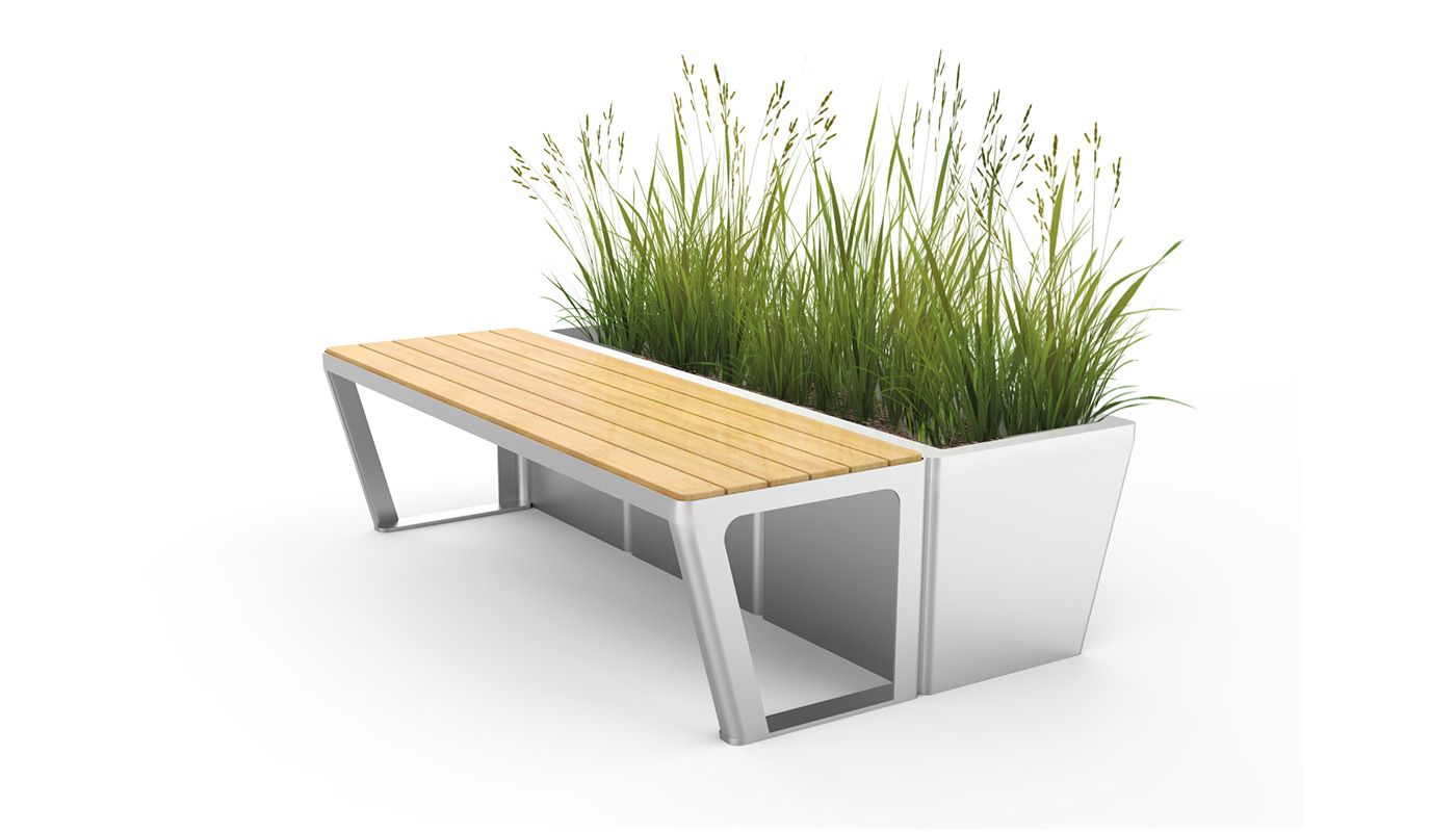 Scandik bench 02.446 with stainless steel pot