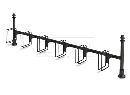 row bicycle rack based on posts