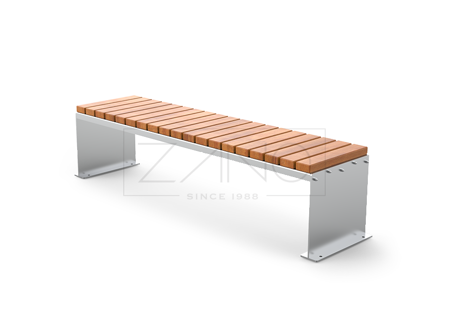 Domino modular city bench in classic stainless steel version