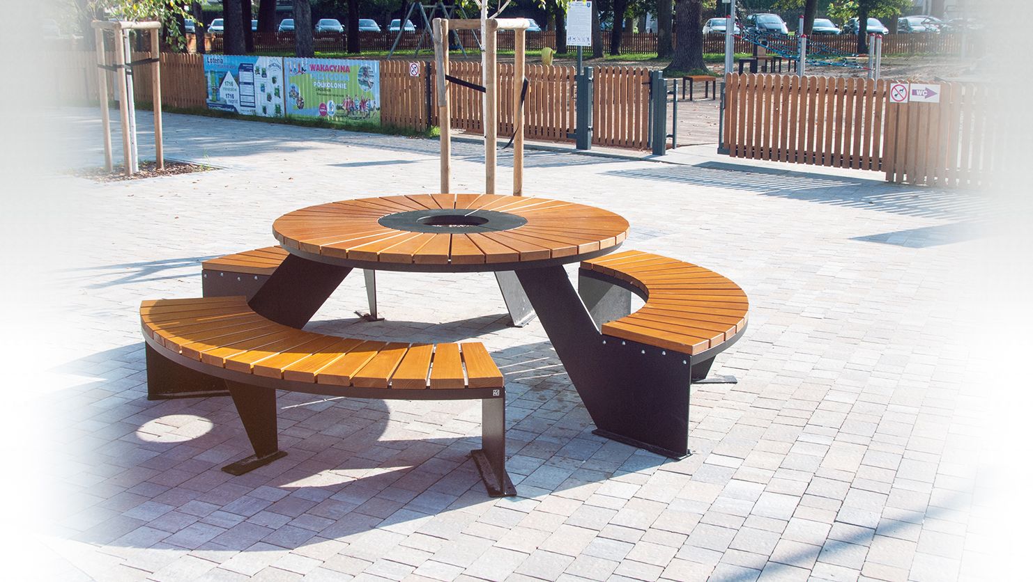 Picnic tables garden tables from Domino series of urban furniture